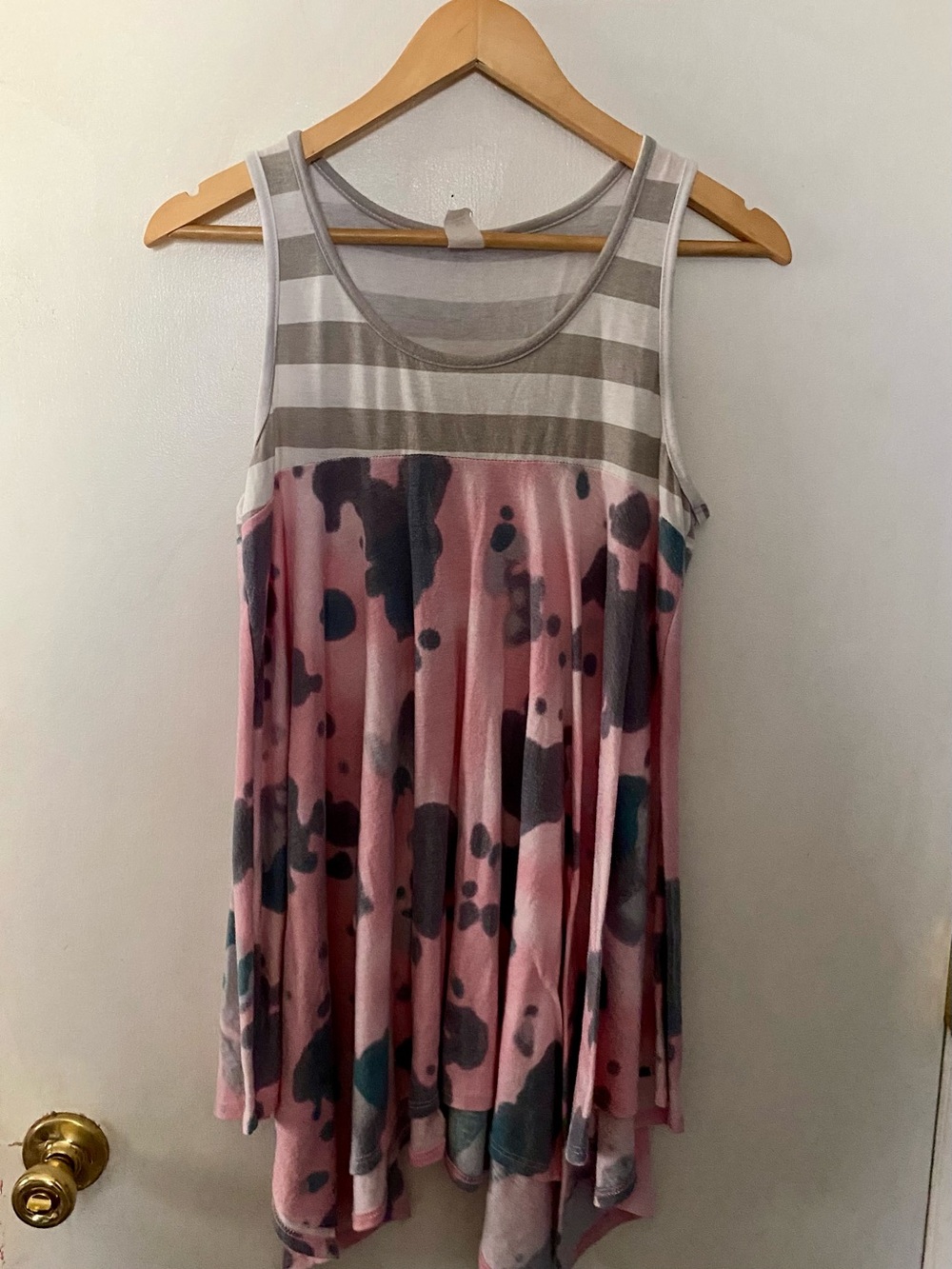 Girls' Pink and Gray Sleeveless Swing Tunic
